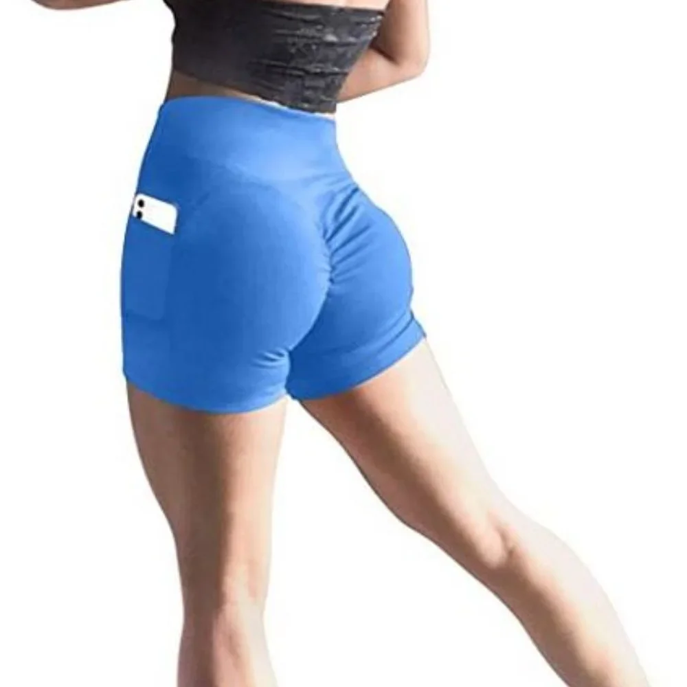 NWOT OQQ green scrunch butt workout shorts M_5